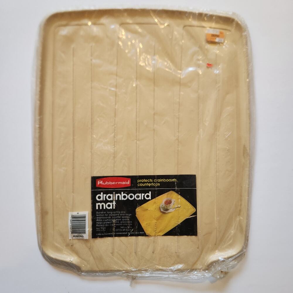 #3 New! VTG 1986 Rubbermaid No. 1121 Almond Drainboard Mat 14.75"x18" NOS ShopKo